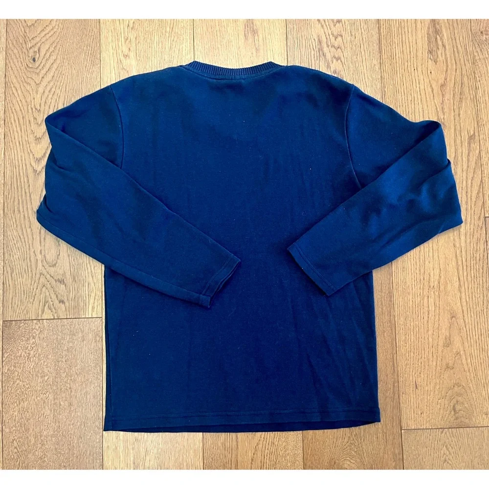 Vtg 90's Polo Ralph Lauren V-Neck Navy Long Sleeve Shirt Made in USA Size M